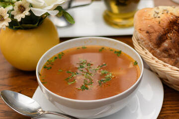 Vegetable soup romanian vegan lunch
