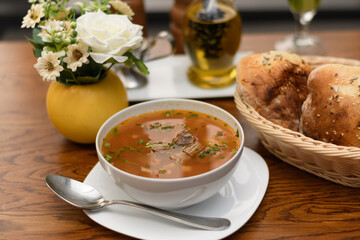 beef soup romanian traditional cuisine