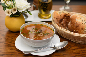 beef soup romanian traditional cuisine