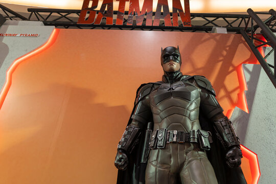 Statue of Batman from The Batman. This is a road show promotion for the latest DC movie