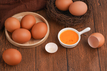 Fresh eggs still life closeup