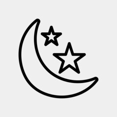 Crescent icon in line style about ramadan, use for website mobile app presentation