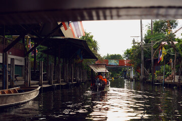 Bangkok, canals with boats