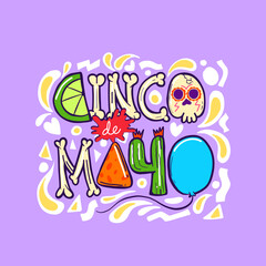 Cinco de mayo vector lettering. Mexican Festive