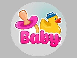 Baby shower for future mother of little baby invitation vector.