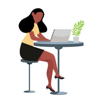 woman with computer working concept