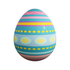 3D rendering Easter egg isolated on white background