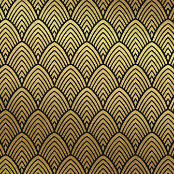 Classic Art deco abstract background. Gold leather scrapbook paper