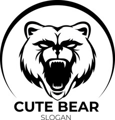 professional grizzly bear logo for a sport team