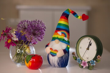 dwarf, elf, rainbow elf, dwarf with a rainbow