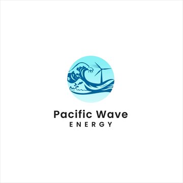 pacific ocean logo design,wave and tailwind logotype