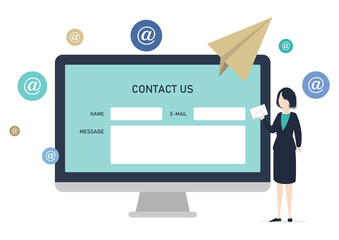 問合せフォーム送信代行サービスならお任せ！なイラスト素材｜mayucolor02