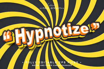 editable swirl 3d hypnotize text effect.typhography logo