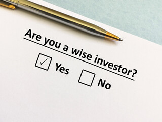 Questionnaire about investment