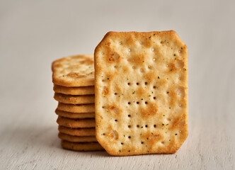 Salted crackers with herbs