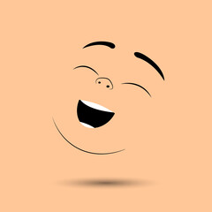Cute child smiling and laughing face vector