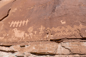 Ancient Indian Petroglyph Panels, Moab ,Utah