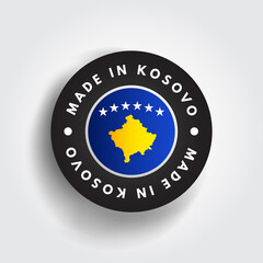 Made in Kosovo text emblem badge, concept background