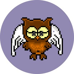pixel art illustration style owl angel 