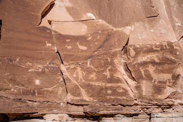 Ancient Indian Petroglyph Panels, Moab ,Utah
