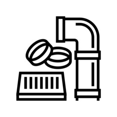 polyvinyl chloride thermoplastic line icon vector. polyvinyl chloride thermoplastic sign. isolated contour symbol black illustration