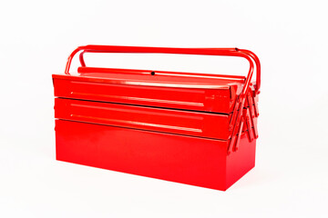 red tool case,repair on a white background