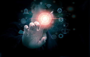 The concept of setting business goals together as a group of organizations and challenges in business marketing, teamwork, and agency. work inspiration, brainstorming, motivation ambition