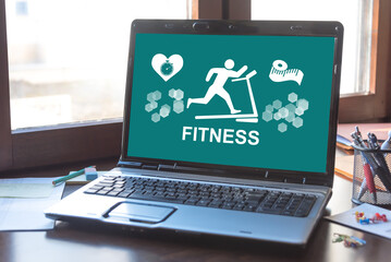 Fitness concept on a laptop screen