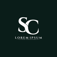 Obraz premium Letter SC luxury logo design vector