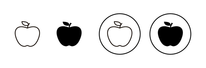 Apple icons set. Apple sign and symbols for web design.