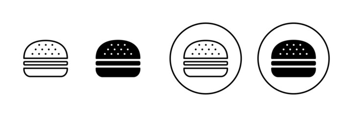 Burger icons set. burger sign and symbol. hamburger