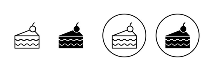 Cake icons set. Cake sign and symbol. Birthday cake icon