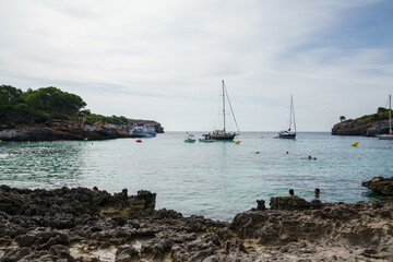 Cala Turqueta, Menorca. September 2021. Paradise beach on the island of Menorca. Perfect place to relax and enjoy nature in summer.
