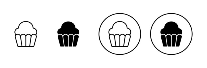 Cup cake icons set. Cup cake sign and symbol