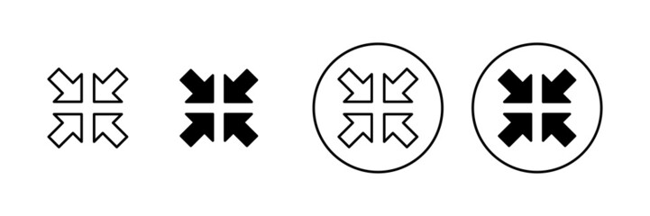 Fullscreen Icon set. Expand to full screen sign and symbol. Arrows symbol