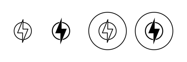 Lightning icons set. electric sign and symbol. power icon. energy sign