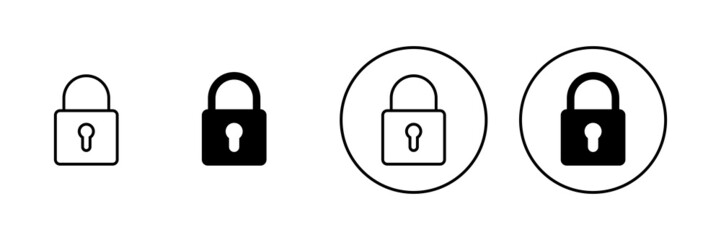 Lock icons set. Padlock sign and symbol. Encryption icon. Security symbol