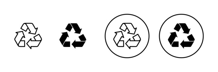 Recycle icons set. Recycling sign and symbol.