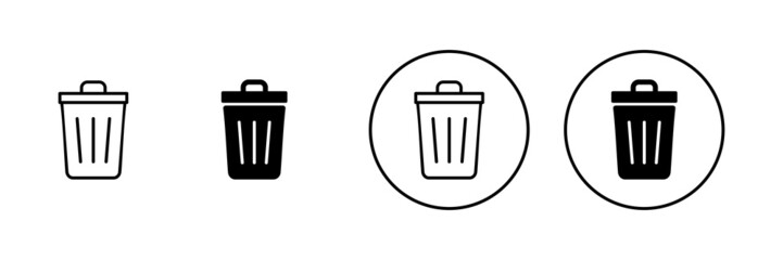 Trash icons set. trash can icon. delete sign and symbol.