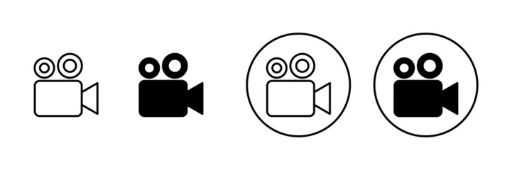 Video icons set. video camera sign and symbol. movie sign. cinema