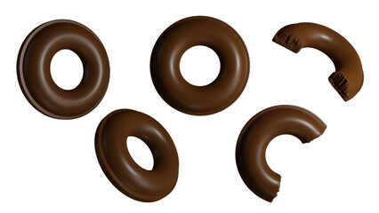 round chocolate bagel. 3d illustration