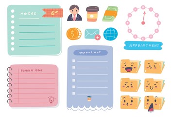 Cute business journal and planner design vector illustration