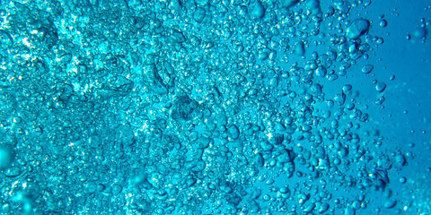 Abstract Sea Water Bubbles Blue Background