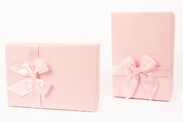 pink gift box on a white background