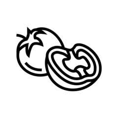 yellow tomato line icon vector. yellow tomato sign. isolated contour symbol black illustration
