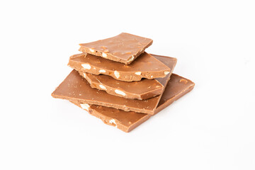 chocolate chips on a white background