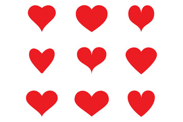 Heart contour vector. Red hand drawn love icon isolated. Paint brush stroke heart icon. Hand drawn vector for love logo, heart symbol, doodle icon and Valentine's day. Painted grunge vector shape