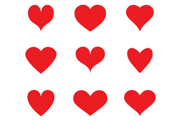 Heart contour vector. Red hand drawn love icon isolated. Paint brush stroke heart icon. Hand drawn vector for love logo, heart symbol, doodle icon and Valentine's day. Painted grunge vector shape