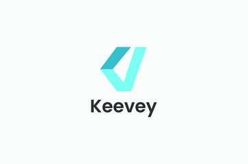KV Keevey initial letter logo design
