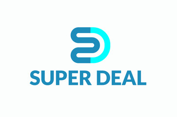SD super deal initial letter logo design